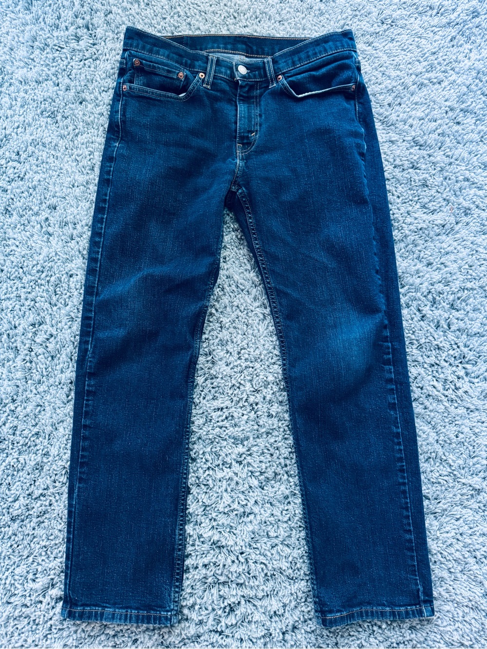 Mens Levi's 514 Dark Blue Straight Leg Jeans 31x30